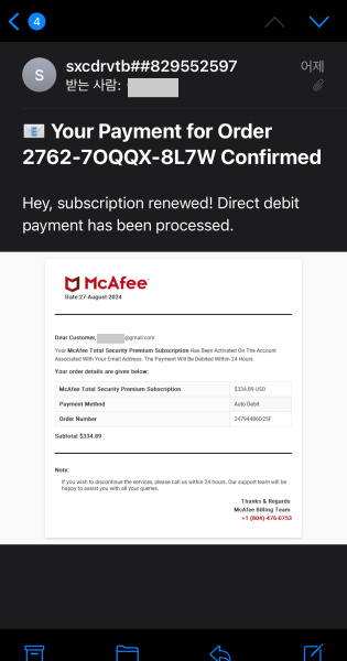 McAfee 맥아피 사기 미리 보기