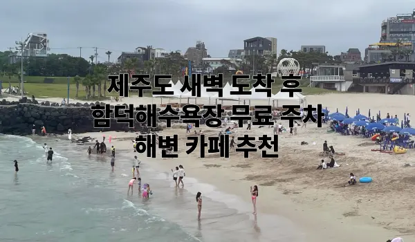 제주도 새벽 도착 함덕해수욕장 특성