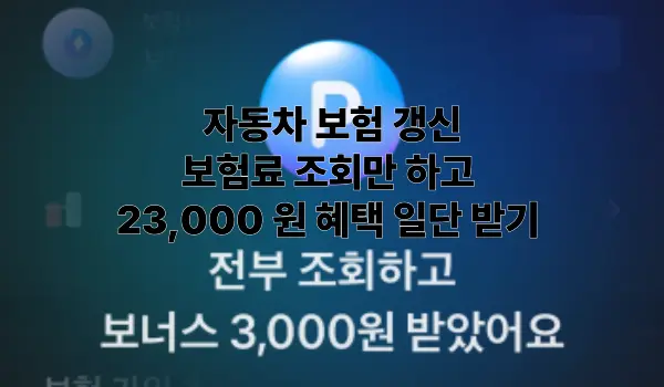 자동차 보험 갱신 토스 차 보험료 조회 특성
