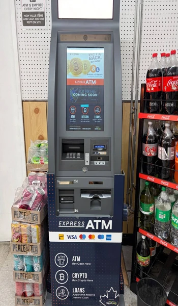 캐나다 편의점 ATM에서 토스카드 사용 장면